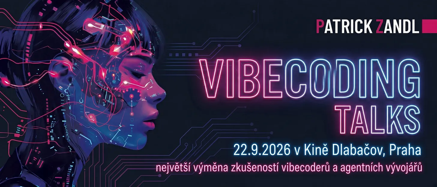 Vibecoding Talks, 22. 9. 2026 v Kině Dlabačov, Praha: největší výměna zkušeností vibecoderů a agentních vývojářů